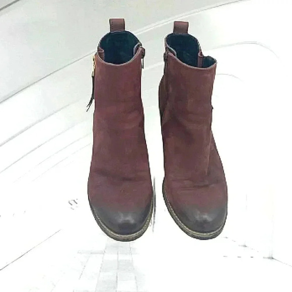 Steve Madden 9 Rider Western Burgundy Burnished Leather Ankle - Picture 2 of 8